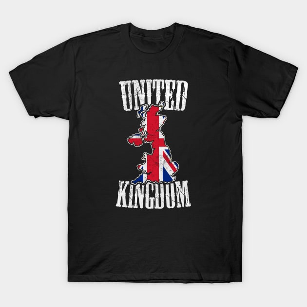 United Kingdom  Flag Map T-Shirt by EddieBalevo